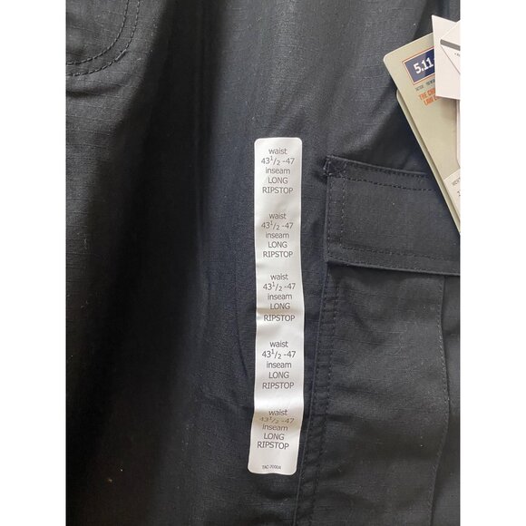 5.11 Tactical Pants Mens 2XL Long Black TDU Ripstop Cargo Drawstring Hem 74003 - Picture 3 of 5